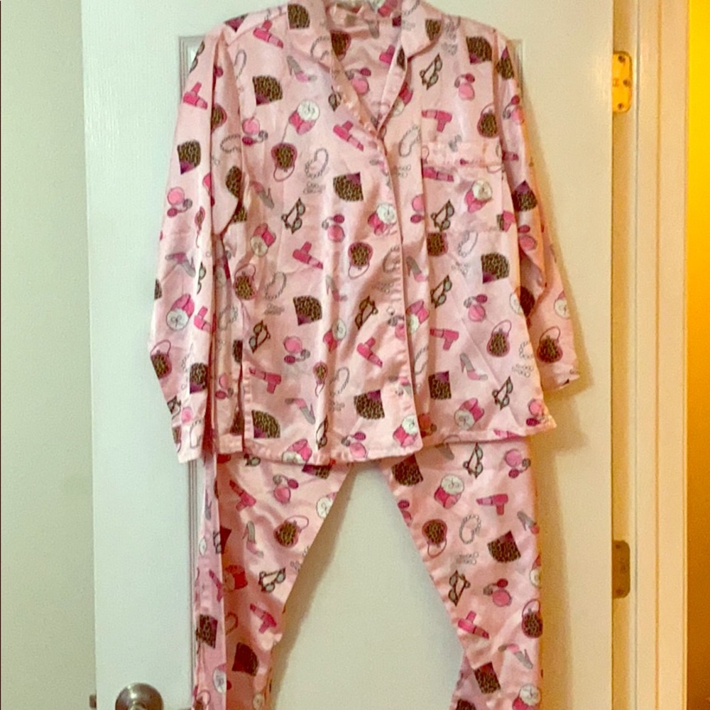 Pretty in Pink satin PJs size Small
